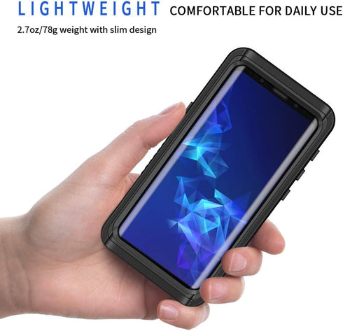 Lanhiem IP68 Waterproof Dustproof Case for Samsung Galaxy S9+ Plus, Built-in Screen Protector, Rugged Full Body