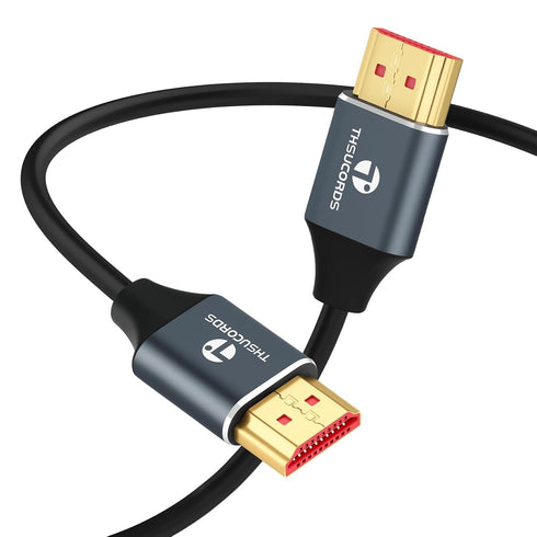 8K 6.6FT, 2.1 8K@60Hz, 4K@120Hz 144Hz 48Gbps Thsucords Silicone HDMI Cable Flexible Slim High Speed HDMI Cord Supports