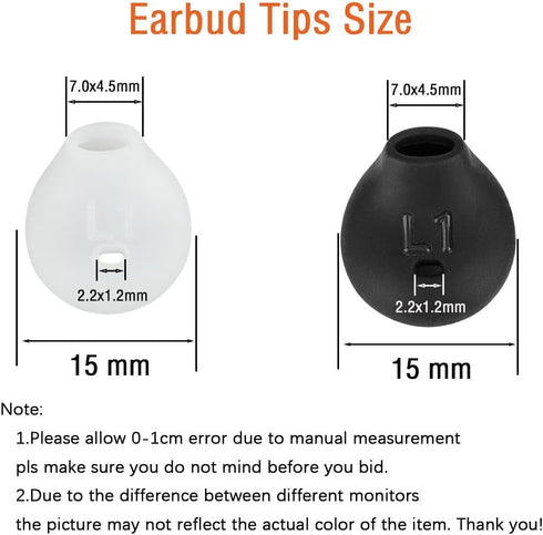 10 Pairs Earbud Covers Silicone Tips Replacement for Samsung Galaxy Note 5/7/S7/S6/S6 Edge Wireless Earbuds (Black &