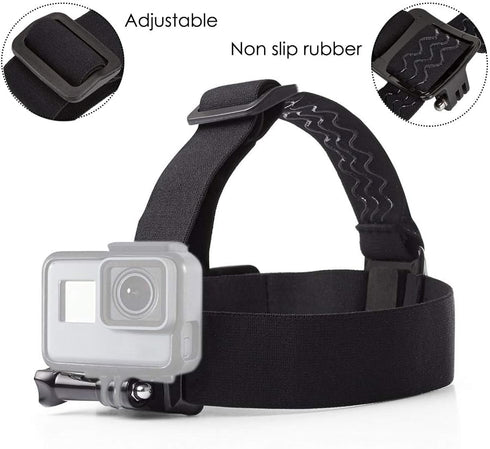 VVHOOY Action Camera Accessories - Head Strap Mount Chest Harness Compatible with AKASO, GoPro HERO, and More
