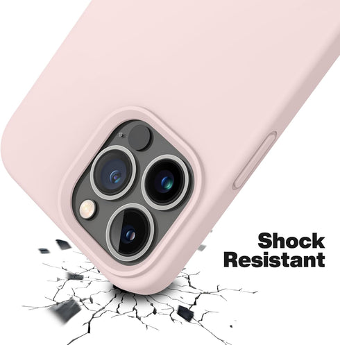 OTOFLY iPhone 13 Pro Case - Slim Liquid Silicone, Shockproof, Anti-Scratch Microfiber Lining, 6.1" (Chalk Pink)