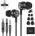 Yatloml MP3 3.5mm Wired Earbuds with Microphone, in Ear Headphones Wired with Heavy Bass Noise Isolation Magnetic