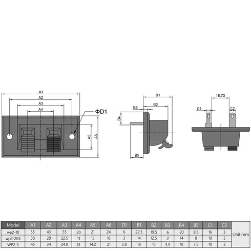 Fielect Speaker Spring Terminals Clip, 2 Way Terminals Strip Block Jointing Clamp Test Clip Jack Socket Push Release