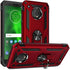 Military Grade Drop Impact Case for Motorola Moto G6, 360 Metal Rotating Ring Kickstand Holder - Rose Gold