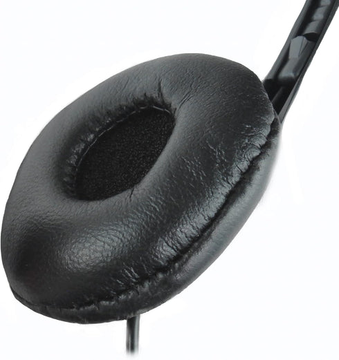 Soundnetic SNCCV Classroom Stereo Headphones with Leatherette Earpads, Black, Count of 10