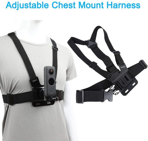 Accessories Kit for GoPro Hero 9, Insta360 One X4/X3/X2/X, Quick Release Head Strap, Chest Mount, 360 Wrist Strap