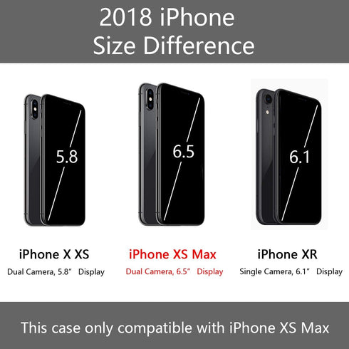 Vofolen Case for iPhone Xs Max, Black Wallet Card Holder Sliding Cover, Dual Layer Protective Hard Shell Armor Case