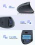 TECKNET Ergonomic Wireless Mouse - 4800 DPI Silent Mouse with 5 Adjustable DPI, 2.4G Vertical Mouse, Grey
