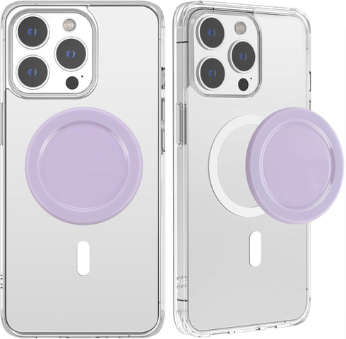 metisinno Magnetic Base Mirror Compatible with PopSocket Phone Grips, Compact Makeup Mirror, Lilac Purple