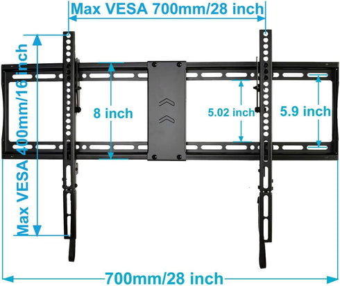 VideoSecu Tilt TV Wall Mount Bracket for Most 23"-85" LCD LED UHD Plasma TVs with Magnetic Stud Finder