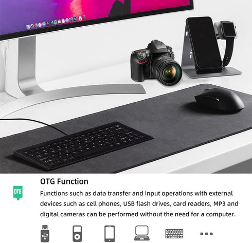 CUQI Mini Keyboard, Small Wired 82 Scissor Keys, USB Compact Keyboard for Windows, Android, Raspberry Pi