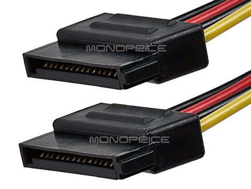Monoprice Data Cable 0.50 Feet, SATA Serial ATA Splitter Power Cable (1x 5.25 to 2X 15-pin SATA Power Connector)