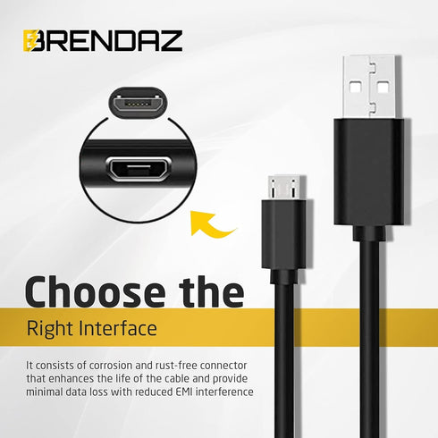 Micro USB Cable 5-Pack, Fast Charging Data Transfer Android USB Cord for Kindle Fire HD/ Galaxy S6