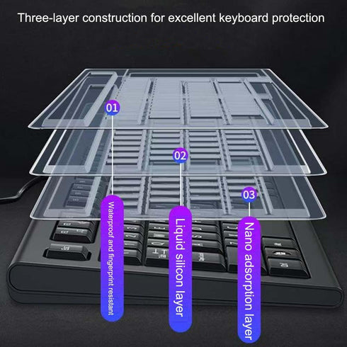 VORTINIOUS 104/107 Ultra Thin Desktop PC Silicone Clear Keyboard Cover Skin Protector for Keys Standard Desktop
