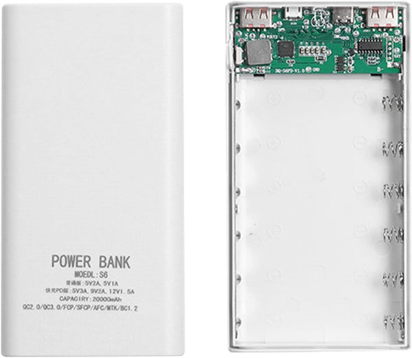 TKOWTB 18650 Battery Power Bank Box 5V 2.1A LCD Display 20000MAh Power Board