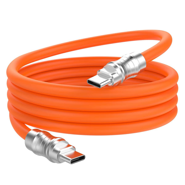 USB C to USB C Silicone Cable, 6.6FT Ultra Flexible 100W Fast Charging Type C Cable for Phones, Tablets, Laptops