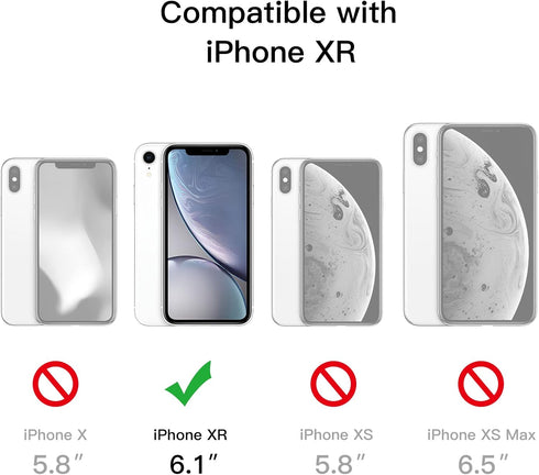 JETech Case for iPhone XR - 6.1-Inch with Built-in Anti-Scratch Screen Protector, Rugged Clear-Back Cover (Black)