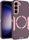 Designed for Samsung Galaxy S23 Plus Case, Double Layer Protection, Magnetic Compatible with MagSafe, Purple Rose