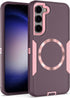Designed for Samsung Galaxy S23 Plus Case, Double Layer Protection, Magnetic Compatible with MagSafe, Purple Rose