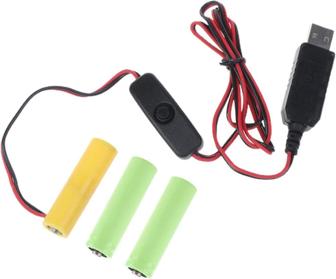 MHADBKH USB Power Converter DC-Buck Battery Replace 3X 1.5V AA Batteries for LED