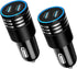 2Pack 60W USB Car Charger, Fast Charging Cigarette Lighter Adapter with 2 Ports, Type C Mini Car Charger for iPhone