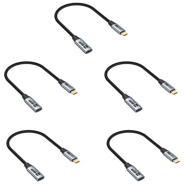 Small USB C Extension Cable 1FT Pack of 5, 10Gbps Short USBC
