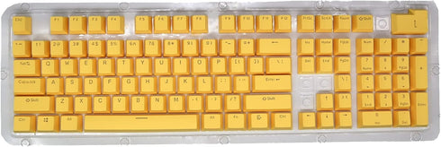 PBT Keycaps, 108 Keys Translucent Key DIY Keycaps for 61/64/87/104/108 Key Mechanical Keyboards (Yellow)