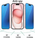 2 Pack Matte Anti-Blue Privacy Tempered Glass for iPhone 14 Pro/iPhone 15 Anti-glare Anti-Spy Screen Protector Anti- Peeping Film Electroplated Blue 6.1 inch