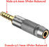 Geekria 4.4mm Male to 3.5mm Balanced Female Headphones Adapter, Aluminum Alloy Gold Plated