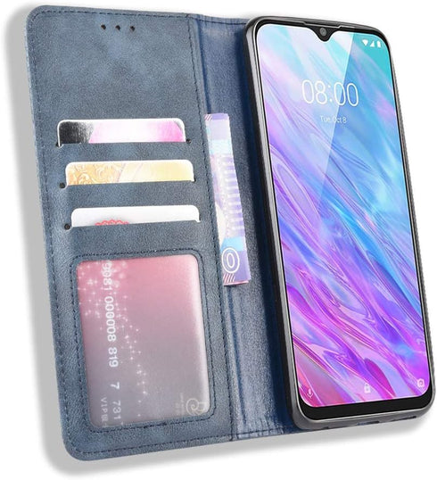 ZTE ZMax 10 / ZTE Z6250 Wallet Case - PU Leather Flip Book Style Folio Cover with Kickstand and Card Holder (Blue)