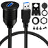 BATIGE Single Port USB 3.0 Male to Female AUX Car Mount Flush