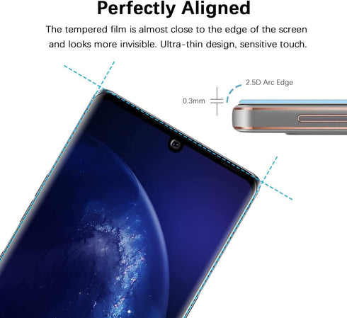 LG Velvet 5G Screen Protector - 3 Pack, Tempered Glass, 9H Hardness, HD Clear, Scratch Resistant, Bubble Free,