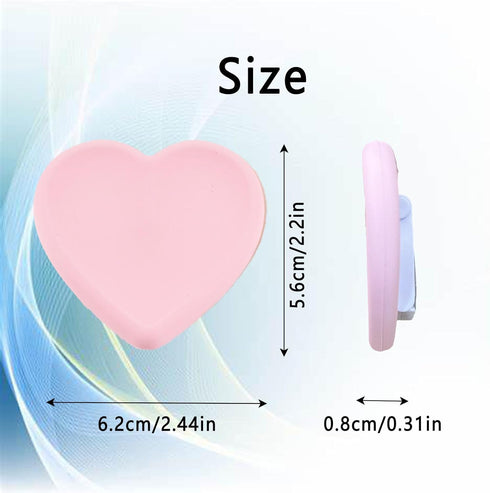 Vilbocr 2PCS Heart-Shaped Silicone Mobile Phone Grip Stand, Collapsible Cellphone Finger Grip Holder for Smartphone