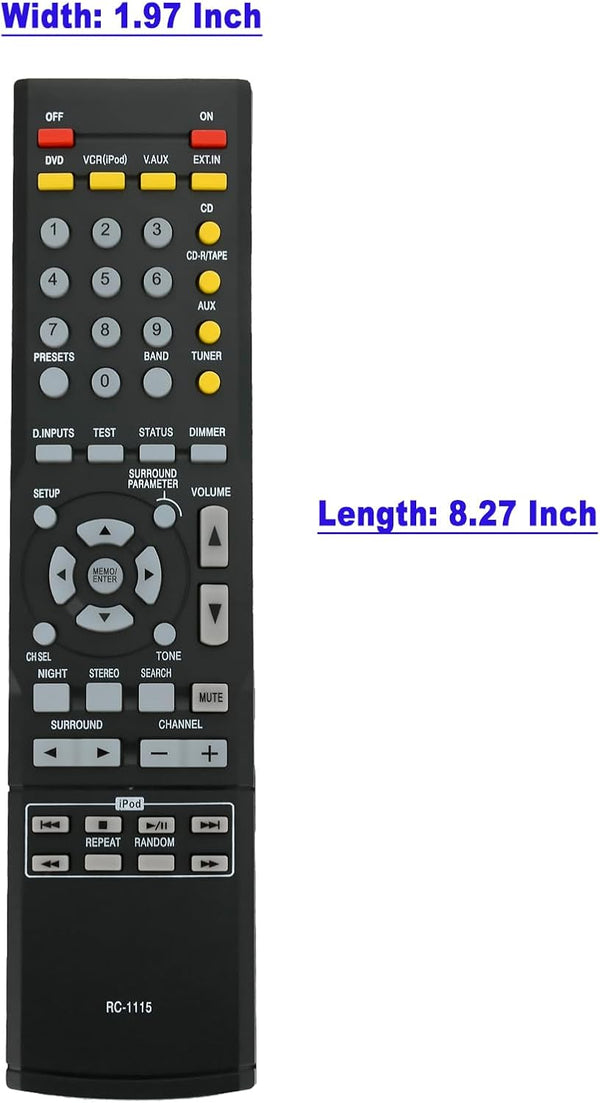 RC-1115 Replace Remote Control for Denon AVR-390 AVR390 AV Surround Receiver, Compatible with RC-1120 AVR-1610