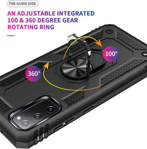 for Samsung Galaxy S20 FE Case with Screen Protector, Military Grade 16ft Drop Tested Cover, Black