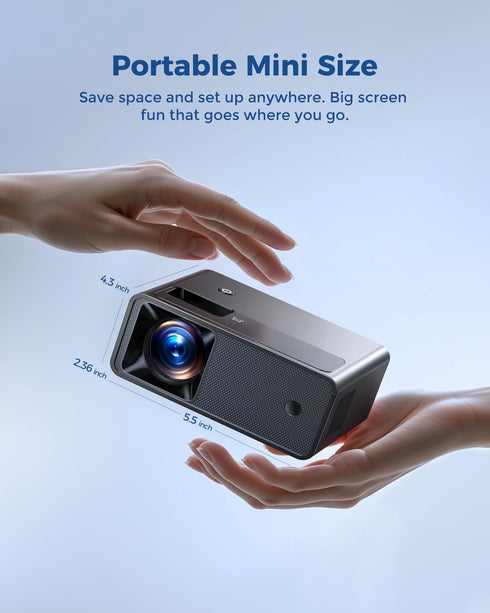 CiBest 2025 1080P Portable Mini Projector White, Upgraded Full HD Projector, Movie Projector Compatible