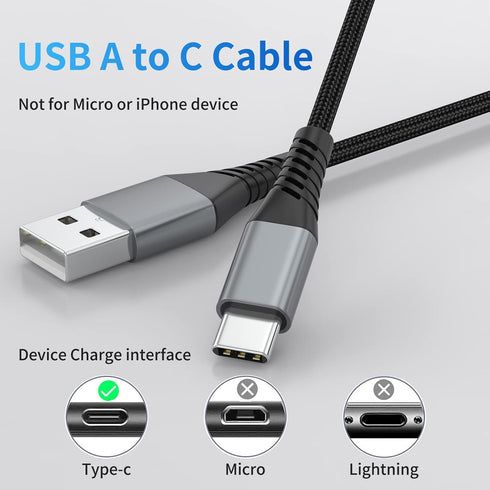 6 inch USB C Cable Short, 0.5ft 3-Pack USB A to USB C Cable Braided USB Type C Fast Charging Cable C Type Charger Cord for Samsung Galaxy S23 S22 Note 20, Moto G8, Google Pixel, iPhone 15 Pro Max