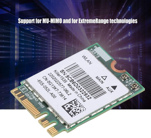 5G 867Mbps Bluetooth 4.1 Wireless Network Card, WiFi Game M.2 NGFF Adapter for Killer Wireless-AC 1535