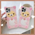 3D Cute Cartoon Bear Phone Case for iPhone 14 Pro Max, Fashionable Funny Pink Bear Design, Soft TPU Protective Cover