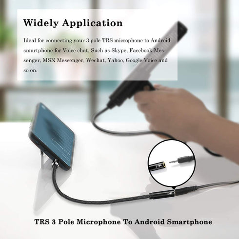 DUKABEL DC4 3.5mm TRS to TRRS Adapter Cable, Microphone Audio Adapter for Smartphone, PS4, Tablet, Laptop