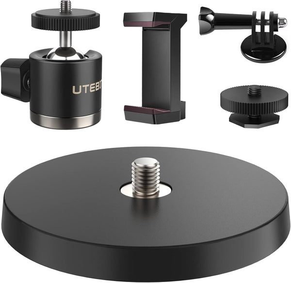 UTEBIT Magnet Camera Mount for GoPro, 88MM Magnetic Base, 360° Rotation Ball Head, GoPro Adapter, Phone Holder