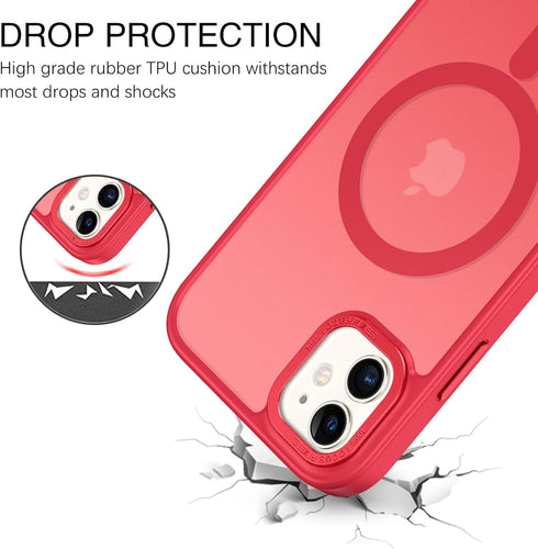 BENTOBEN iPhone 11 Magnetic Case, Slim Shockproof Translucent Matte Cover, Anti-Fingerprint, Anti-Scratch, Red 6.1’’