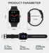 Iaret Smart Watch for Women Men, Fitness Tracker, Waterproof Smartwatch with 1.7" HD Touch Screen, Pedometer, Black
