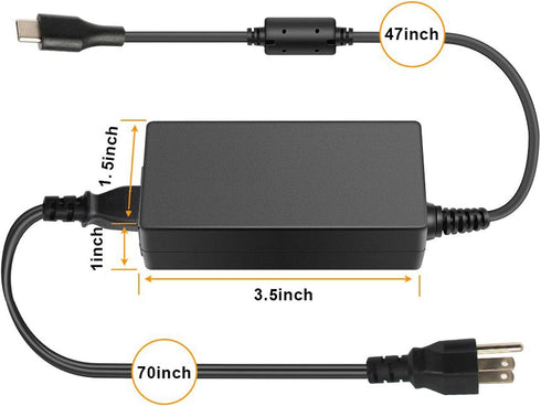 65W Type C Charger Adapter for Samsung Galaxy Book Pro 360 NP950QDB NP930QDB NP935QDC, 15.6 & 13.3 USB C Power Supply
