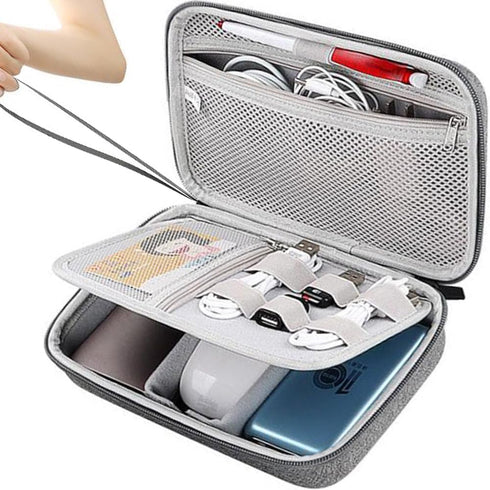 Hard Electronic Organizer Travel Bag, Waterproof Shockproof Case for Power Bank, Adapters, Chargers, Cables, Flash