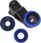 Hemobllo Phone Camera Lens - 3 in 1 Kit, 180° Fish Eye + 0.67X Wide Angle + Macro Lens, Universal Clip