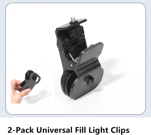 KxpkBom 2-Pack 1/4" Selfie Light Clip Mount Holder with Screw Connector - Universal Clamp Stand for Monitors, Cameras