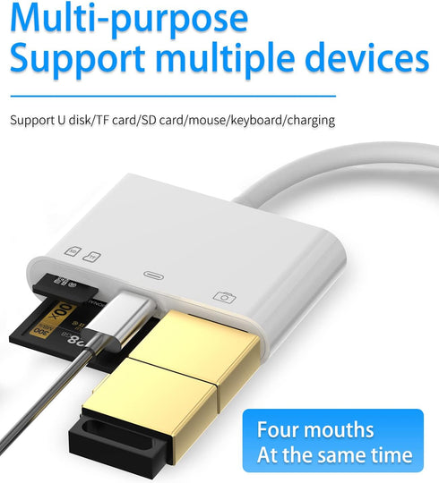 SD Card Reader for iPhone Dongle (2Pack), Lightning to USB Micro SD TF Charger Cable OTG Adapter for iPhone 14/13/12/11