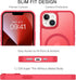 BENTOBEN iPhone 13/14 Case - Slim Shockproof Translucent Matte, Red, Compatible with MagSafe, 6.1" Protective Cover.