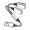 USB A Splitter, USB A Male to 2 Female USB Y Splitter, USB Splitter 1 in 2 Out for Charging and Data Transfer for